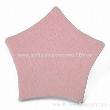 Cosmetic sponge with pentagram shape, various colors are available